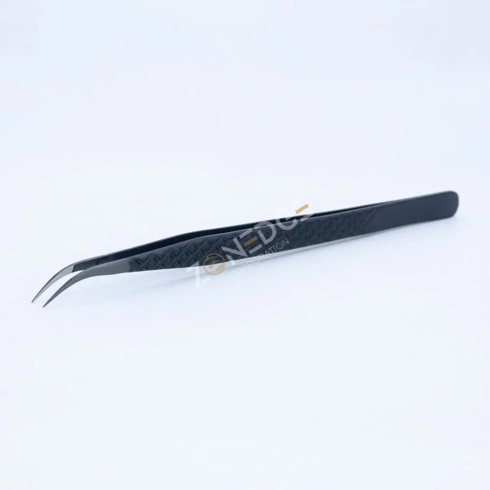 Eyelash Extension Tweezers Matte Black (1)
