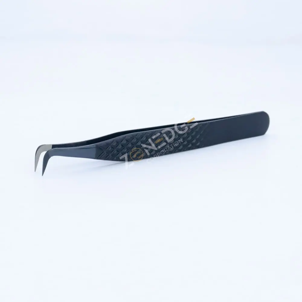 Eyelash Extension Tweezers Matte Black (2)