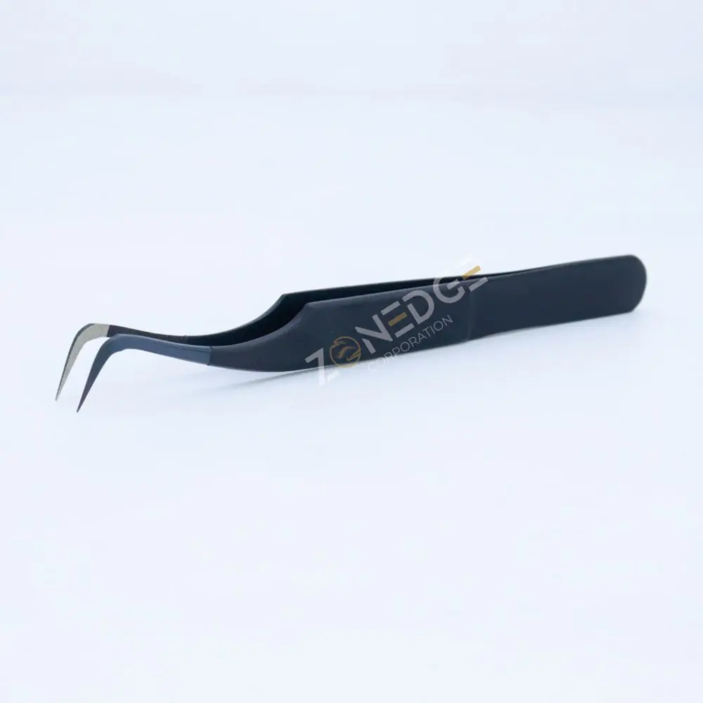 Eyelash Extension Tweezers Matte Black (5)