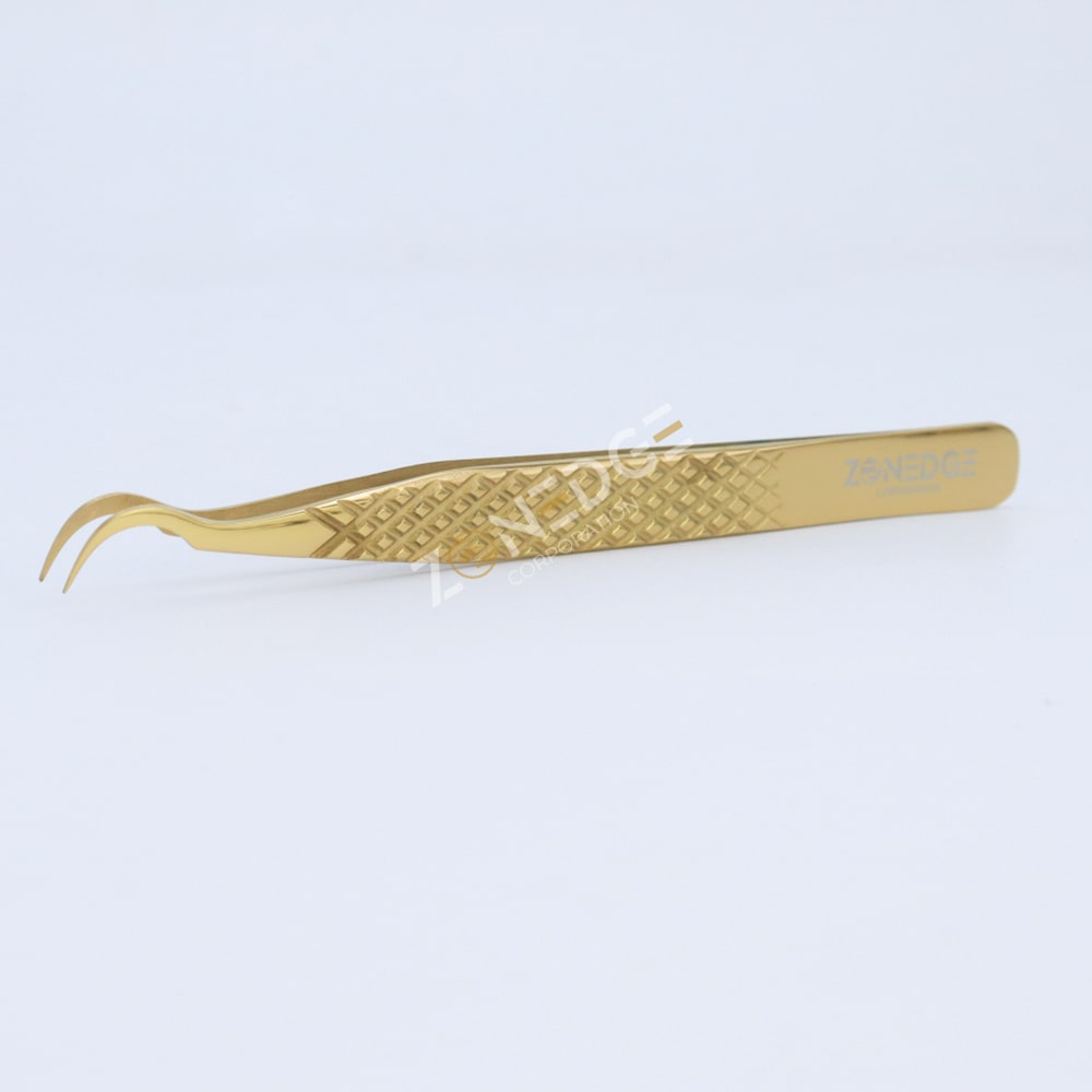 Eyelash Extension Tweezers Plasma Gold (10)