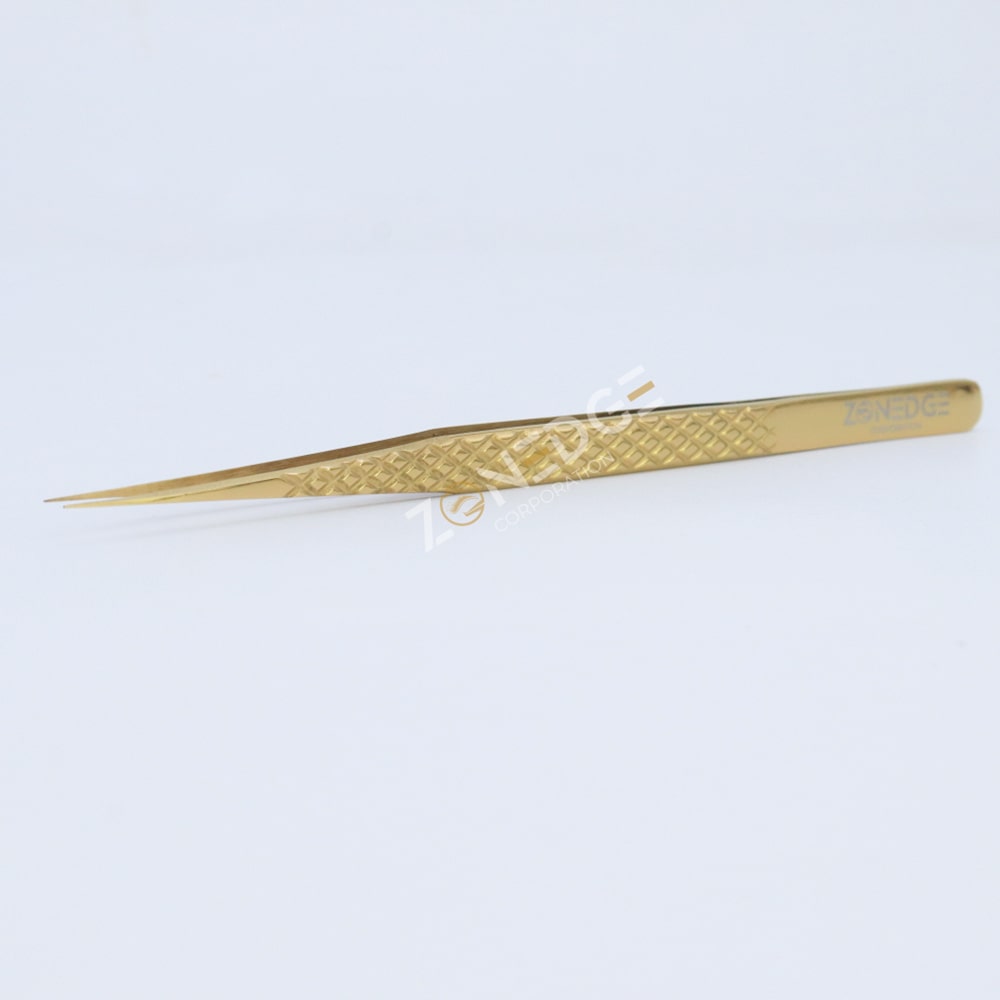 Eyelash Extension Tweezers Plasma Gold (11)