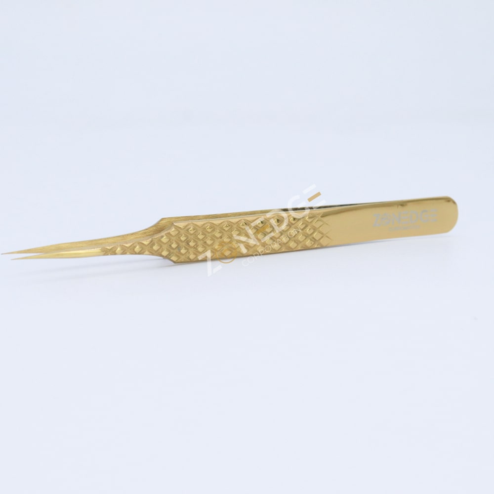 Eyelash Extension Tweezers Plasma Gold (13)