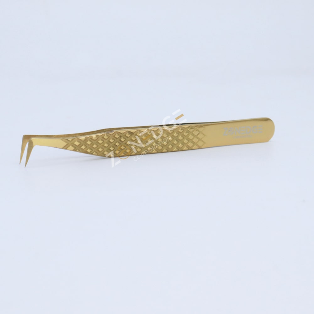 Eyelash Extension Tweezers Plasma Gold (2)