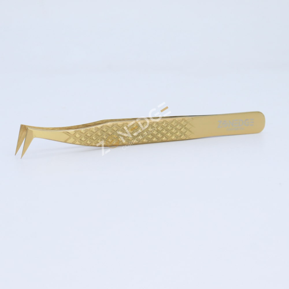 Eyelash Extension Tweezers Plasma Gold (6)