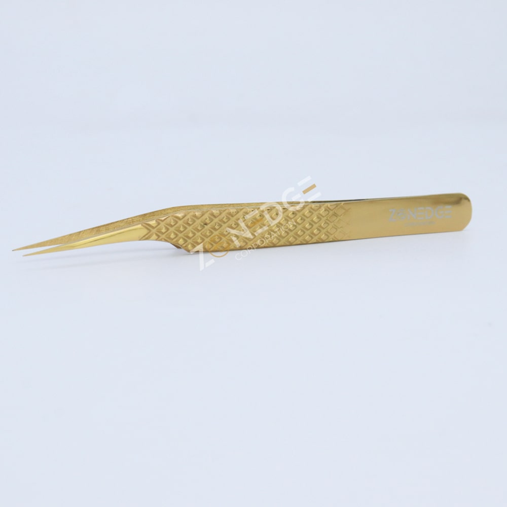 Eyelash Extension Tweezers Plasma Gold (8)