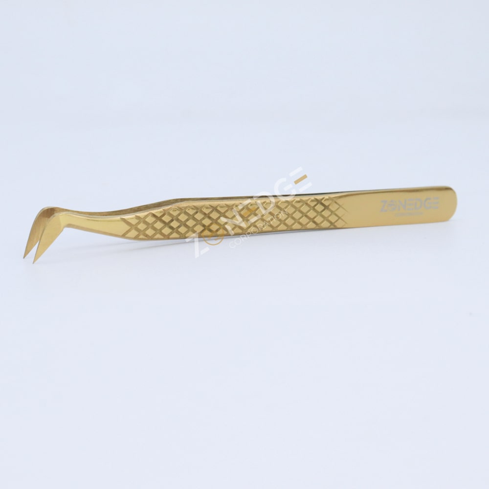 Eyelash Extension Tweezers Plasma Gold (9)