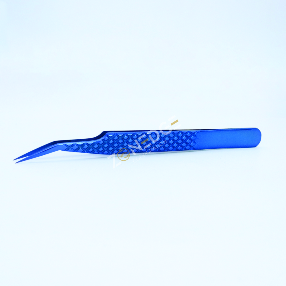 Eyelash Extension Tweezers Plasma Blue (18)