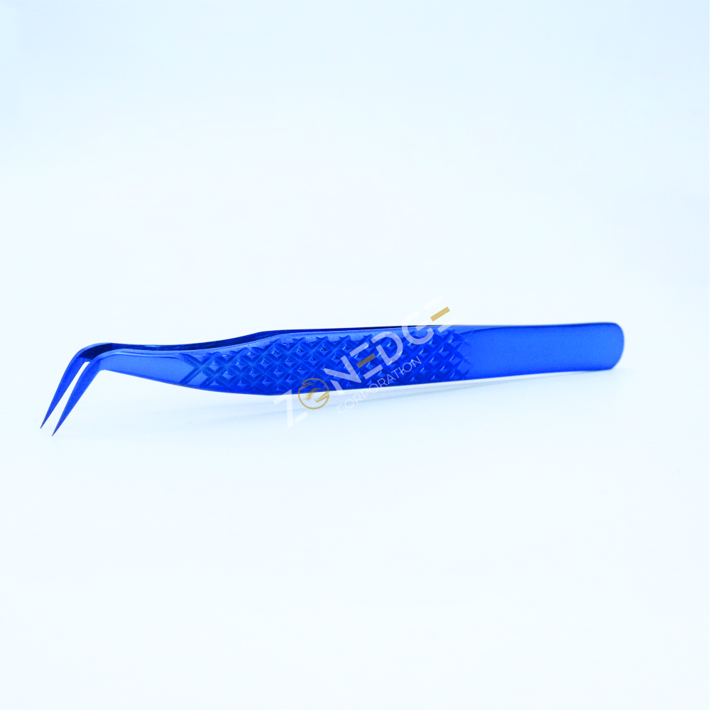 Eyelash Extension Tweezers Plasma Blue (4)