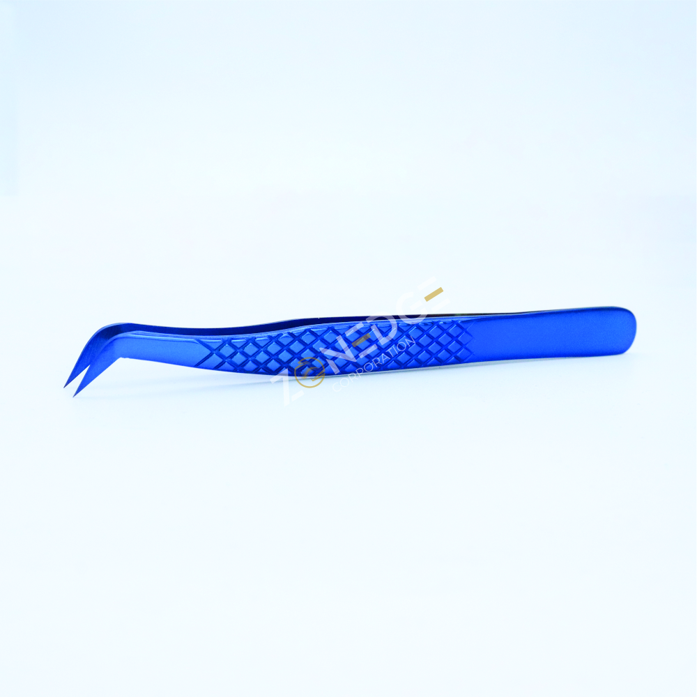 Eyelash Extension Tweezers Plasma Blue (5)