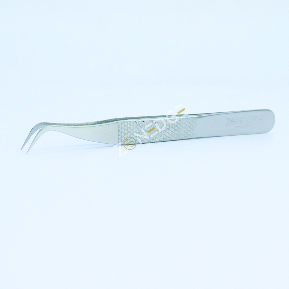 Eyelash Extension Tweezers Plasma Silver (4)
