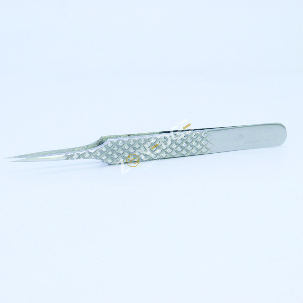 Eyelash Extension Tweezers Plasma Silver (5)