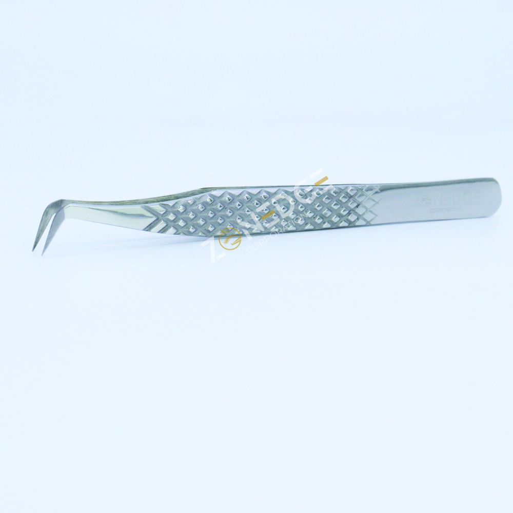 Eyelash Extension Tweezers Plasma Silver (6)