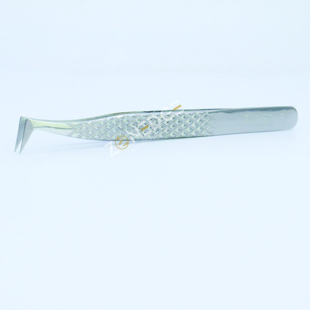 Eyelash Extension Tweezers Plasma Silver (9)