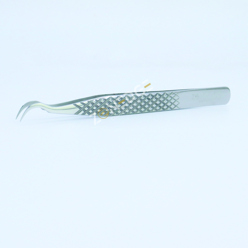 Eyelash Extension Tweezers Plasma Silver